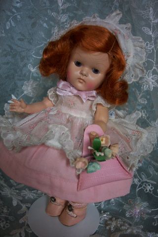 Rare 1950 Transitional Vogue Ginny Doll Redhead " Debbie " Tri - Color Eyes