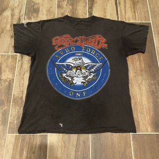 Vintage 1987 - 88 Aerosmith Aero Force One Band Tour T - Shirt