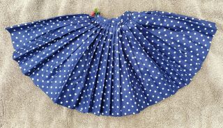 Vintage Madame Alexander Cissy Tagged Blue Polka Dot Dress Skirt w/White Blouse 6