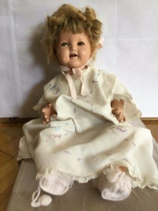 Rare Vintage Ideal Baby Shirley Temple Doll 18” Circa 1930s