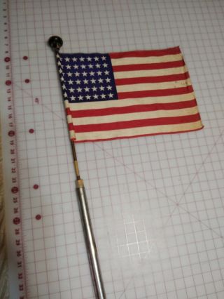 Vintage Nra Patriotic Parade Walking Stick W/pull Out 48 " Star American Flag Fdr