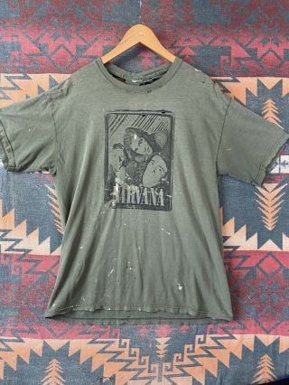 Vintage Early 2k Nirvana T - Shirt Xl Thrashed Distressed T - Shirt Kurt Cobain 90s