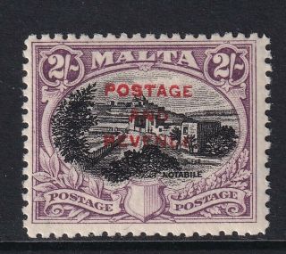 Malta George V 2/ - Black & Purple Red Surcharge Sg188 Mnh