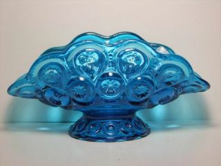 Moon And Star Glass - L.  E.  Smith 9 " Banana Boat - Colonial Blue