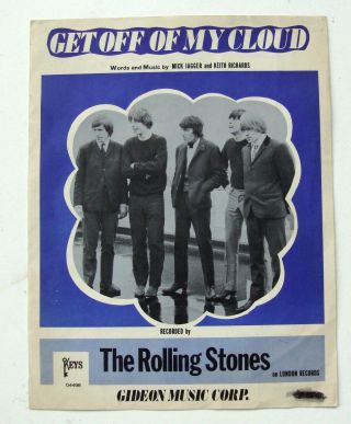 Rolling Stones Sheet Music Get Off Of My Cloud 1965 Collectors