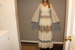 Vintage Corset Candi Jones Dress Prairie Chic Gunne Sax Style Boho Hippie