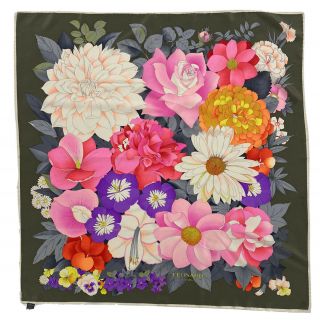 Leonard Paris Multicolor Scarf 100 Silk Floral 34 " /35 " Ex