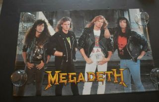 Megadeth Band Poster 1990 Dave Mustaine David Elifson Marty Friedman Menza