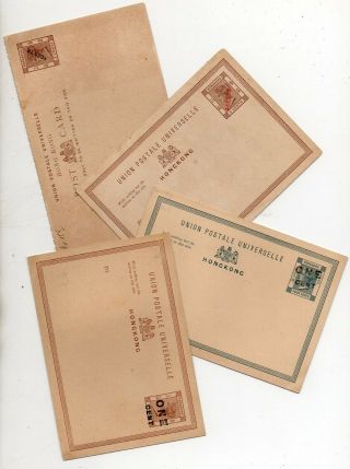 1880´s Hong Kong China Rare Surcharged Postal Stationery Covers Lot