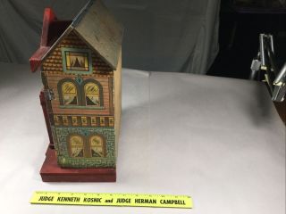 Antique R.  Bliss Wooden Dollhouse Lithograph Wood Doll House 2 Story 2