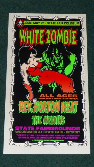 White Zombie The Melvins Detroit 1995 Concert Poster Print Kevin Sykes