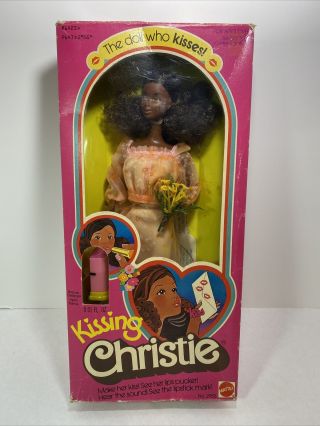 1976 Mattel 2955 Kissing Christie Barbie Doll Kisses African American
