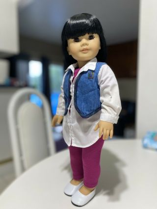 American Girl Doll Black Hair Just Like You (JLY) 4 Asian Pleasant Company Neck 3