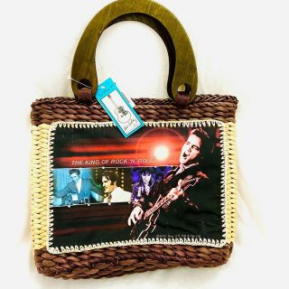 Elvis Presley Purse By Ashley M Straw & Wood King Of Rock N Roll Handbag Tag