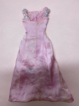 Vintage Barbie Clothes Japanese Exclusive Outfit　Pink Satin gown With bead trim 4