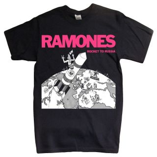 The Ramones Rocket To Russia - Mens Black T - Shirt Premium Ringspun Cotton Punk