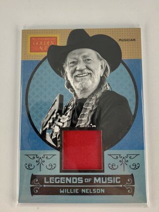 2014 Panini Golden Age Willie Nelson Relic 8 Authentic Worn Piece Of Cloths