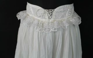 Vintage 70s Gunne Sax Skirt White Gauze 2 Tiered Layers Lace Up Ruffles XS Sz 5 2