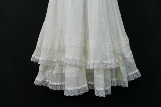 Vintage 70s Gunne Sax Skirt White Gauze 2 Tiered Layers Lace Up Ruffles XS Sz 5 3
