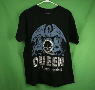 Queen Adam Lambert Concert Tour T - Shirt Large Foil Print