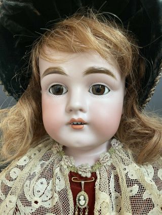 Large 31” Antique German Kestner 154 14 Bisque Head Doll Kid Body