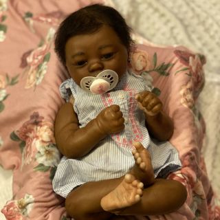 Ethnic Aa African American Reborn Realborn Baby Doll Jade Awake By Denise Pratt