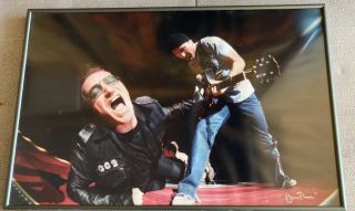 Vintage U2 Framed Photo - Live In Philadelphia 2001