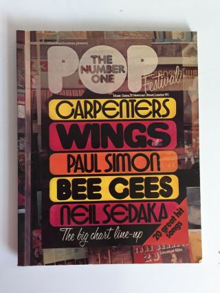 Vintage Sheet Music Book Carpenters Wings Paul Simon Bee Gees 1977 Chart Pop