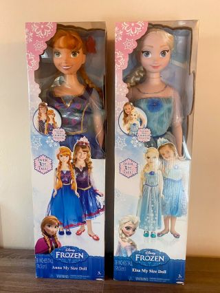 Disney Frozen My Size Elsa & Anna 38 " Life Size Barbie Type Doll Light Up