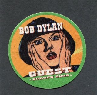 Bob Dylan 2002 Europe Tour Backstage Guest Pass Otto Love And Theft Green Round