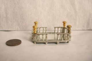 Artist Eugene Kupjack Sterling Silver Miniature Mirrored Tray 22k Gold Posts