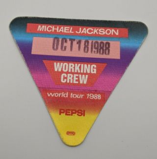 Michael Jackson 1988 Bad Tour Backstage Pass Crew World Pepsi Otto
