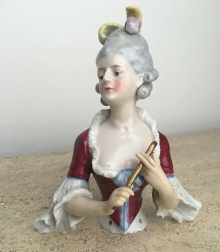 Rare Large 6.  5 " Antique Pincushion Germany Half Doll Goebel Marie Antoinette