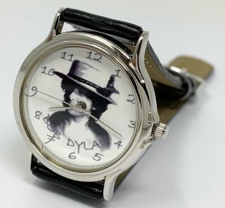 Bob Dylan Rock Star Photo Dial Fashion Souvenir Wristwatch Watch Nos