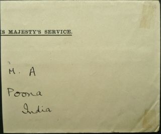 India 3 Oct 1942 Official Military Cover From F.  P.  O R - 16 To Poona - See
