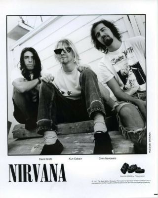 Nirvana Kurt Cobain David Grohl Chris Novoselic Promo 8x10 Photo 1991