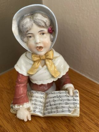 Dressel & Kister Waist - Up Half Doll - Child With Open Book - Rare - Buy