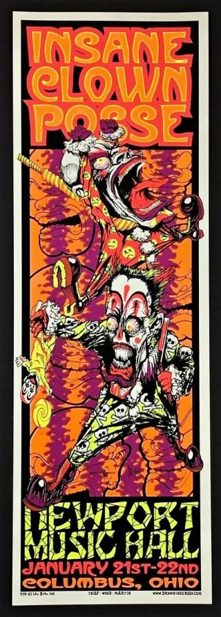 Insane Clown Posse Poster Silkscreen Newport Music Hall Columbus Oh 2000