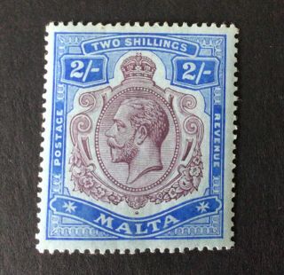 Malta George V 1914 2/ - Purple & Bright Blue/blue M/m Sg 86 (ct £50)