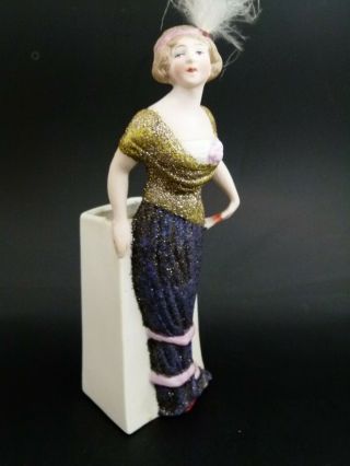 Antique German Hertwig Bisque Art Nouveau Fashion Lady Bathing Beauty Half Doll
