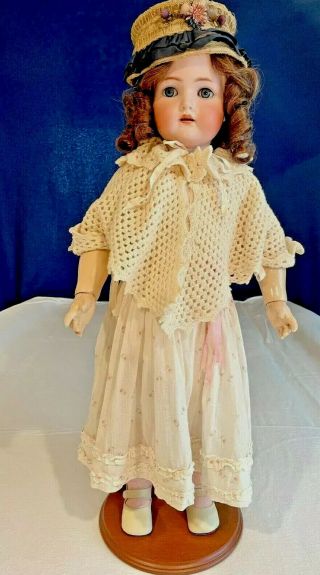 27 " Antique German Bisque Simon Halbig K R Doll W/12 Dresses