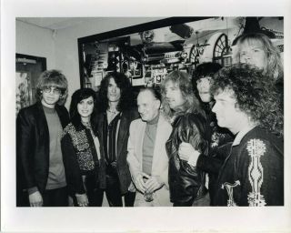 Aerosmith Joan Jett Steven Tyler Joe Perry Vintage 1990 Stamped Photo Hard Rock