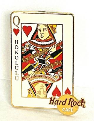Hard Rock Cafe Honolulu Pin Queen Of Hearts Playing Card Le 12587