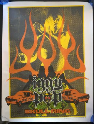 Iggy Pop Skull Ring Promo Poster Never Hung 18x24 Ex Cond Stooges