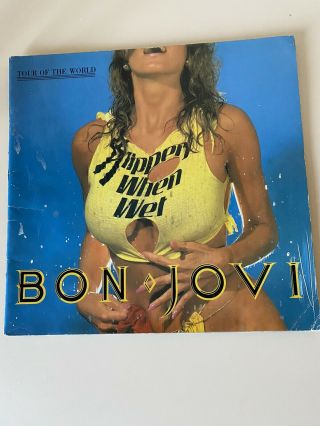 Vintage Concert Program Bon Jovi Slippery When Wet Tour Of The World