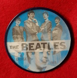 1964 " The Beatles " John,  Paul,  Ringo & George Vari Vue Flicker Pinback Button