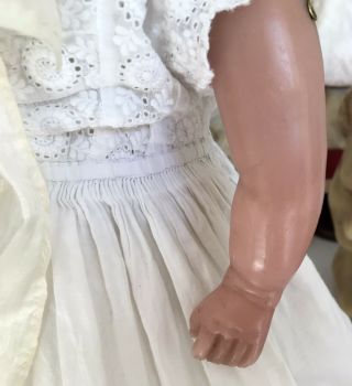 Antique Poured Wax Lucy Peck Doll With Antique Clothing 20 Inches 5