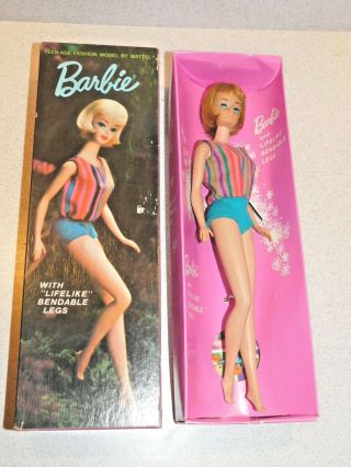 Barbie: Vintage Ash Blonde Bend Leg American Girl Barbie Doll W/box