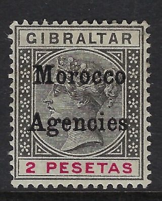 Morocco Agencies:1899 Opt On Gibraltar 2p Black And Carmine Sg16 Hinged