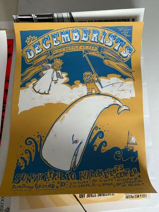 The Decemberists Poster By Unitus,  Limited Edition,  Signed & Numbered 2005